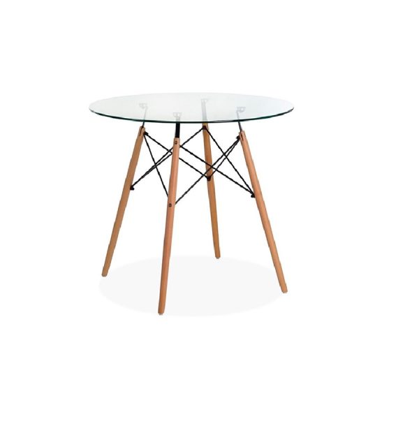 Mesa comedor-EAMES 80 cm redonda de vidrio-500