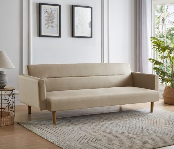 Futón Sofá Cama 3 cuerpos Sara - Lino Beige