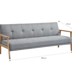 Futón Sofá Cama 3 cuerpos Amelia - lino GRIS-sillasin-living-hogar-93346