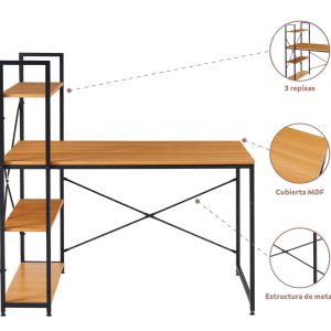 Escritorio noruega-madera-oficina-hogar-Sillas IN-0frrfr090-repisas