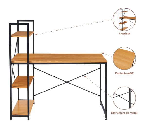 Escritorio noruega-madera-oficina-hogar-Sillas IN-0frrfr090-repisas