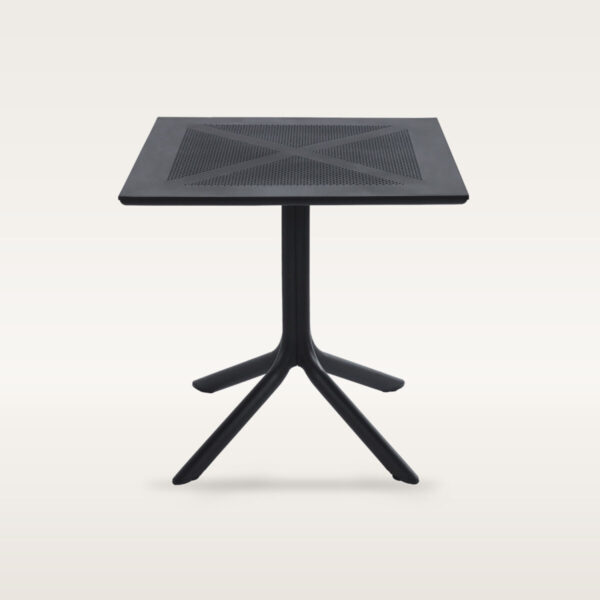 Mesa de polipropileno de 80 x 80 cm negra para terraza