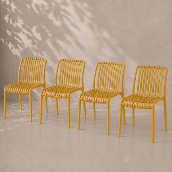 Pack de 4 sillas France amarillas