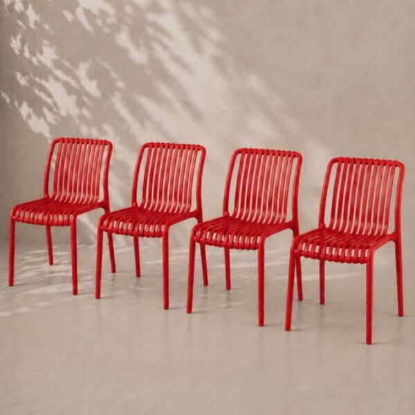 Pack de 4 Sillas France de Exterior rojas