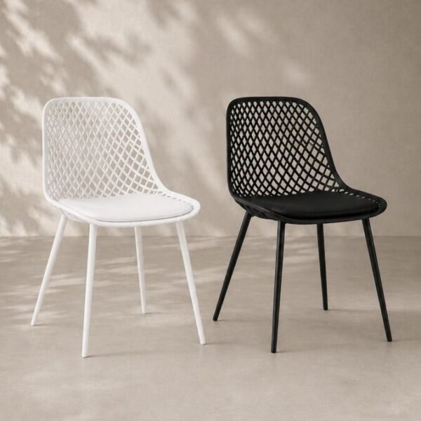 Silla Europa Acolchada en blanco y negro