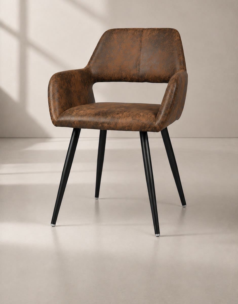 Butaca Burgos Ecocuero Vintage Café Oscuro