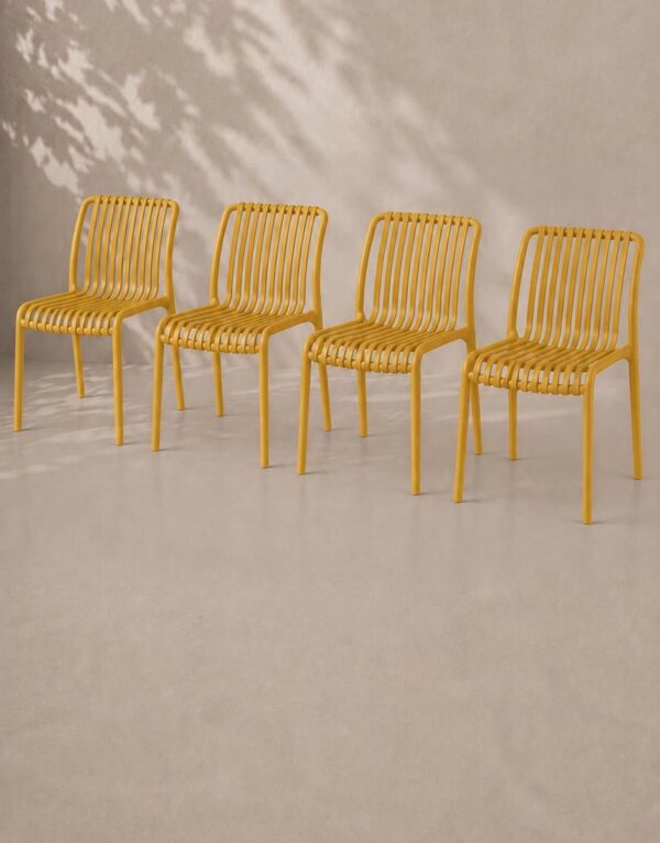 Pack de 4 Sillas France de exterior, amarillas